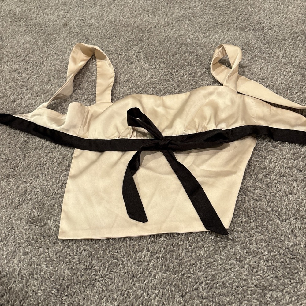 Elegant Cream and Black Women's Top